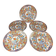 Set of 5 large Taous porcelain plates, Morocco, vintage