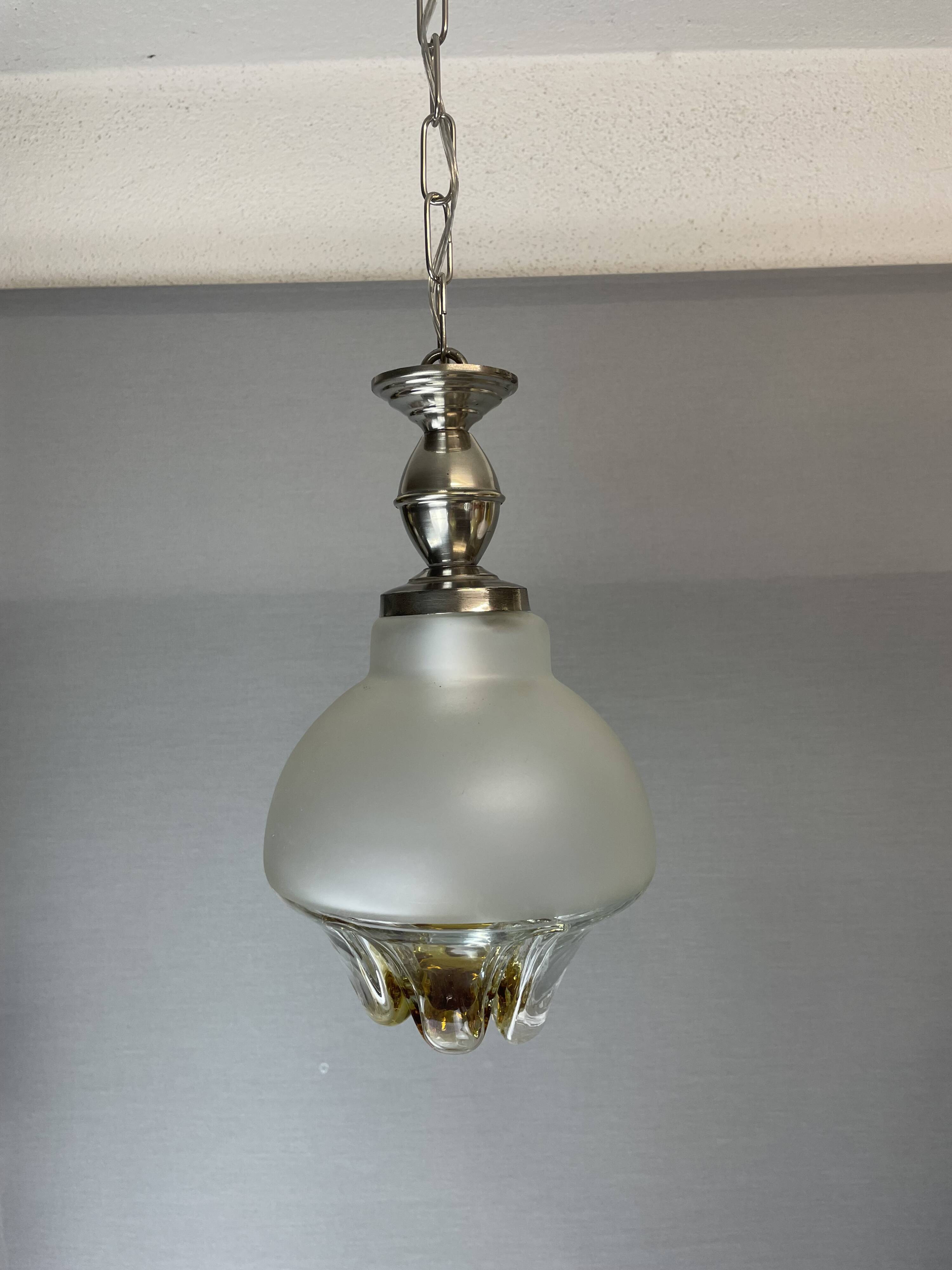 Italian Mazzega style Glass Hanging Lamp