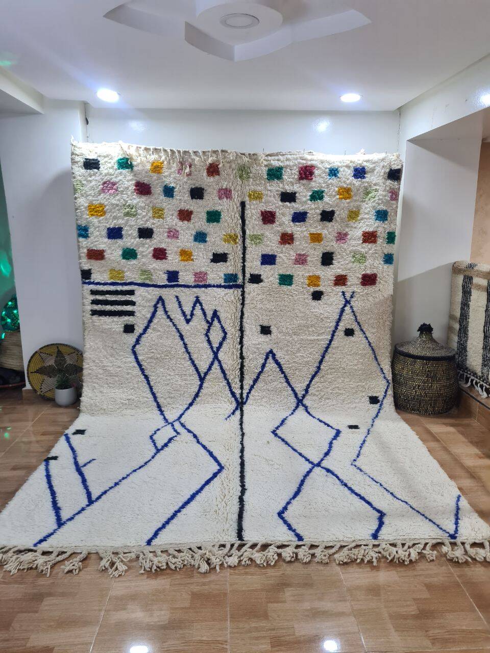 Handmade wool Berber rug 300 x 200 cm