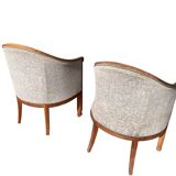 Complete living room set with chaise longue and 3 armchairs: Directoire or Empire style