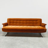 Midcentury lounge set swivel armchairs & sofa 'Madmen style'