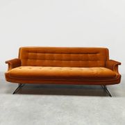 Midcentury lounge set swivel armchairs & sofa 'Madmen style'