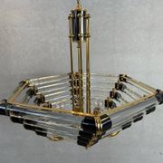 Vintage Bakalowits & Sohne black/gold hexagon chandelier