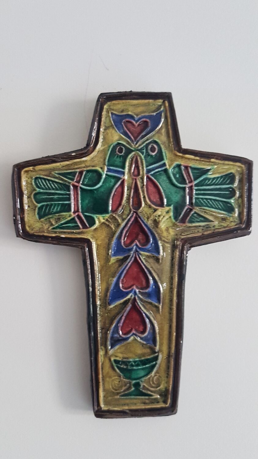 Enamelled ceramic cross JC Taburet