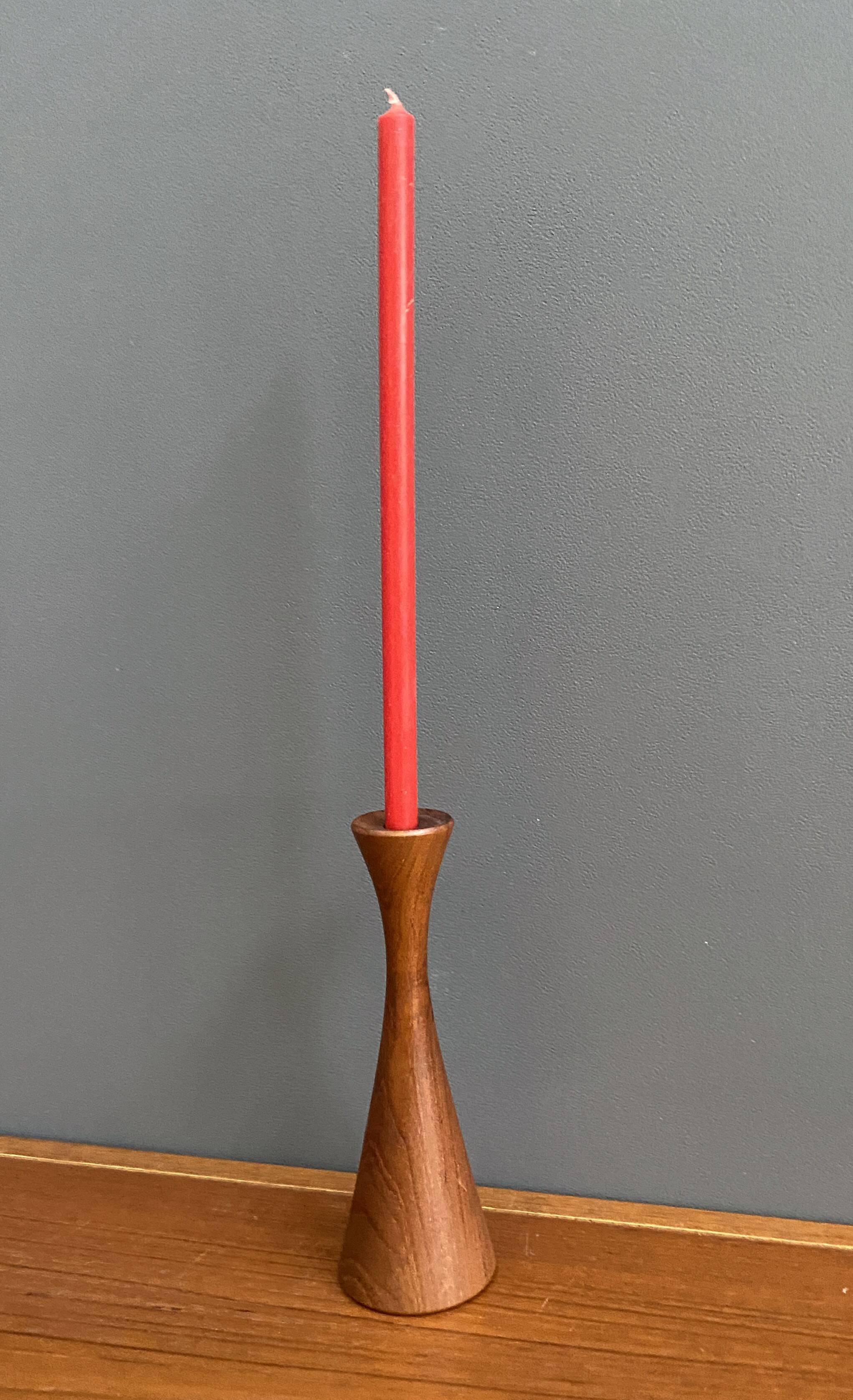 Teak candle stick 1960s