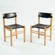 Chaises Ibisco en cuir et hêtre, Italie 1970, lot de 2