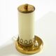 A beautiful, rare 1950s brass table lamp with one opal glass shade adorned