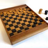 Game of checkers wood dovetail assembly vintage
