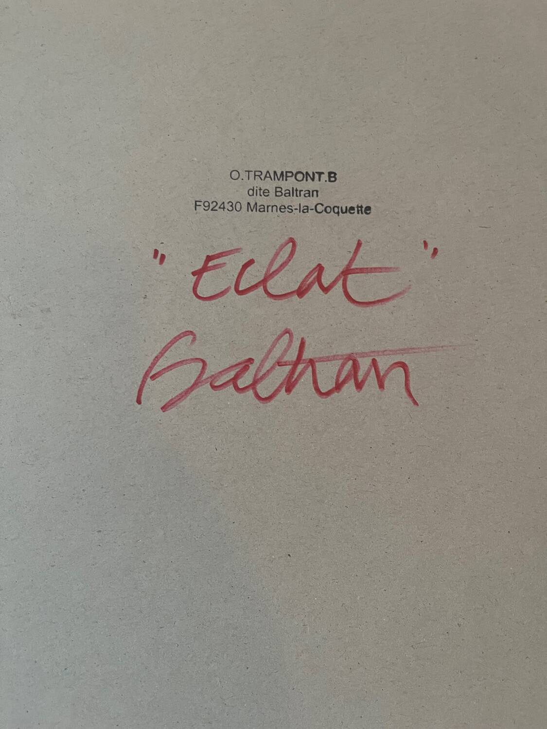 Abstract "Éclat" oil on canvas signed Baltran