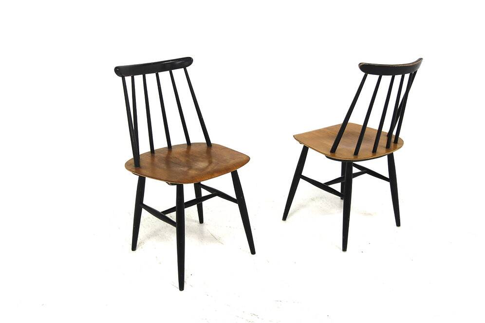 Set de 2 chaises "Fanett" en teck par Ilmari Tapiovaara, Suède, 1960