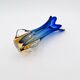 Murano Sommerso Vase Sculpture Chambord Model Blue Amber 26cm
