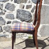 Set of 6 chairs in lacquered wood and fabric