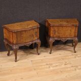 Paire de tables de chevet italiennes en bois, années 50