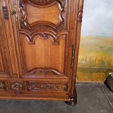 Louis XIV period carved oak wardrobe