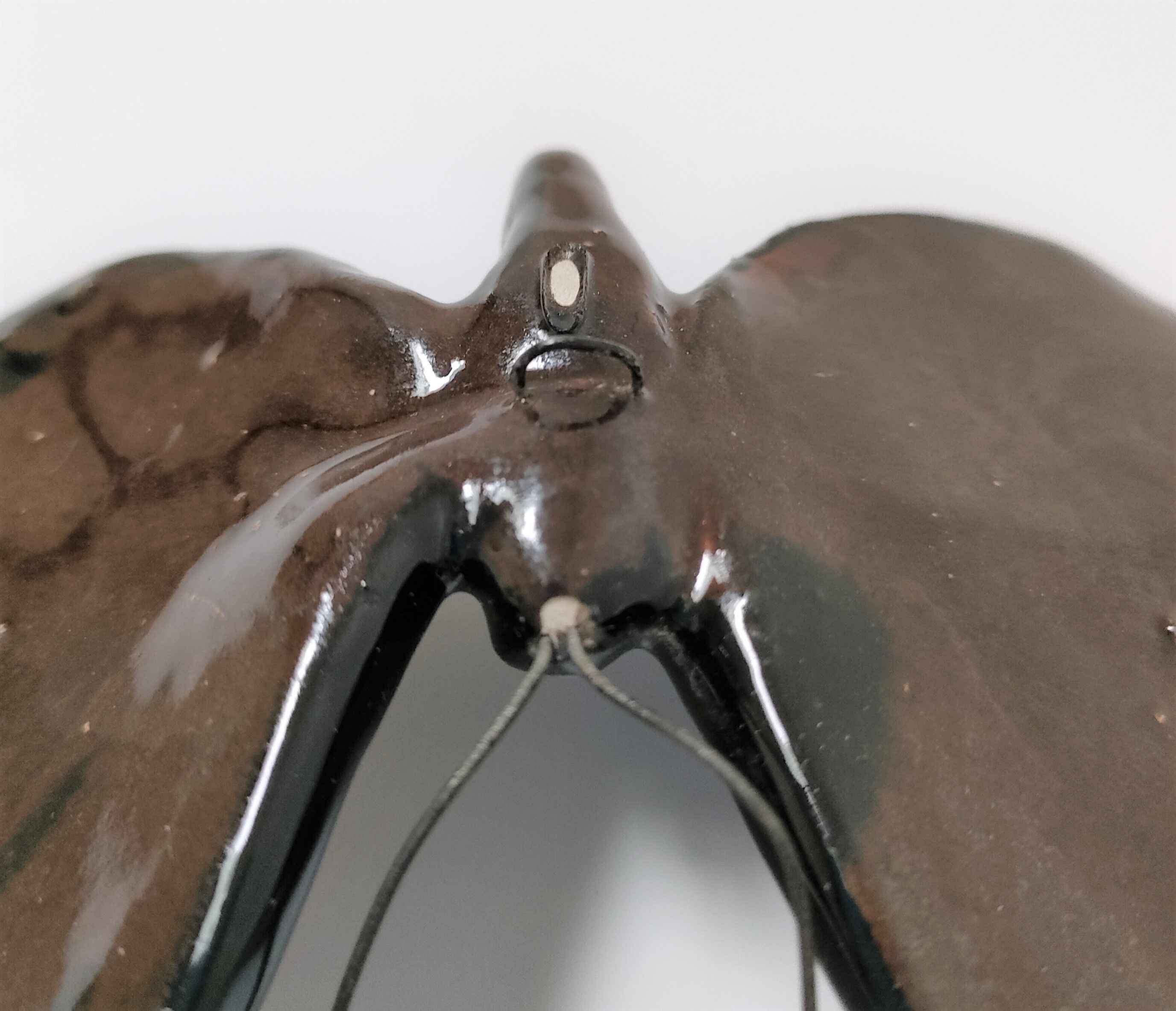 Papillon céramique émaillage polychrome Vallauris signé