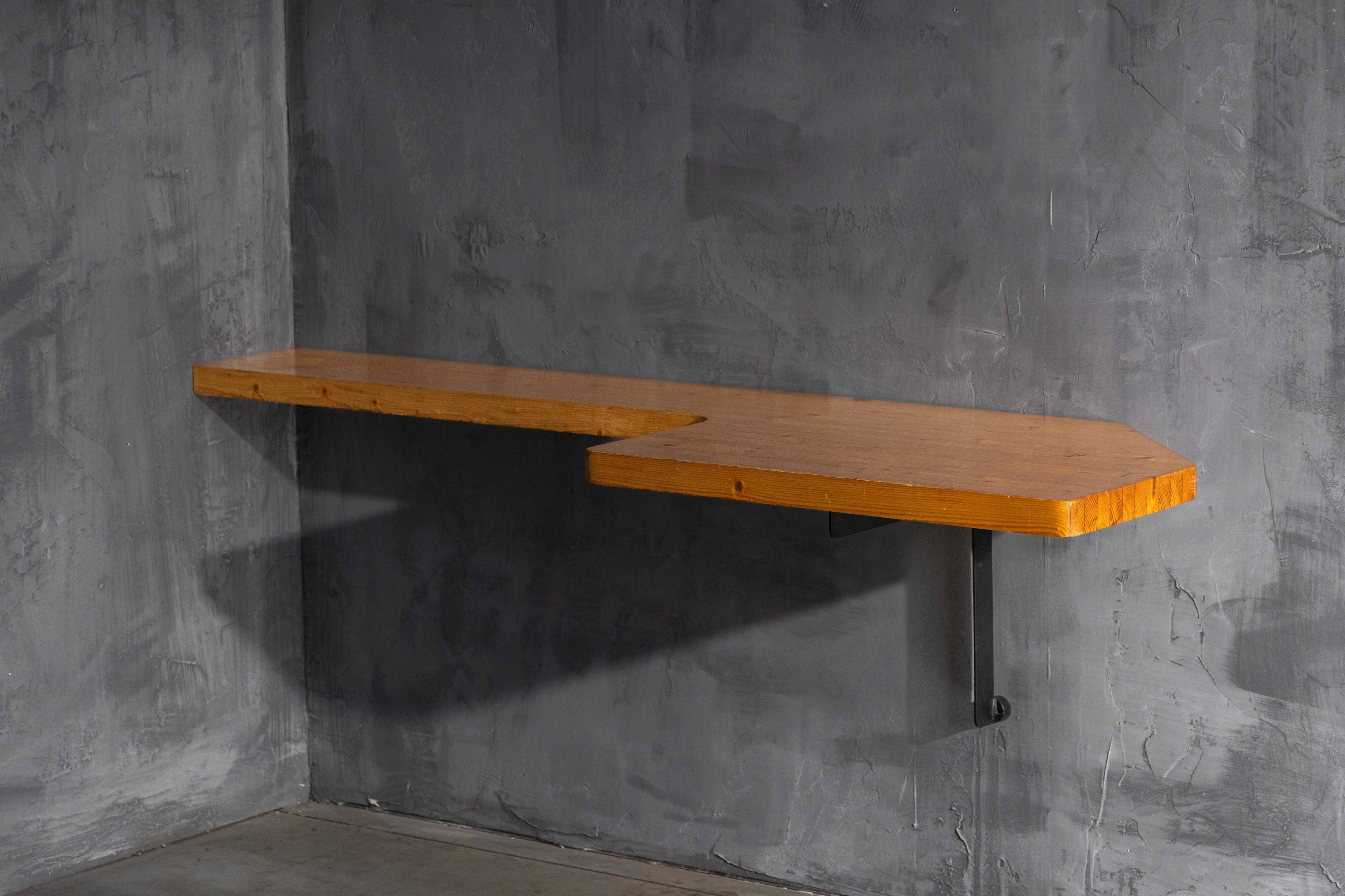Wall-mounted console table by Charlotte Perriand, France, 1950s