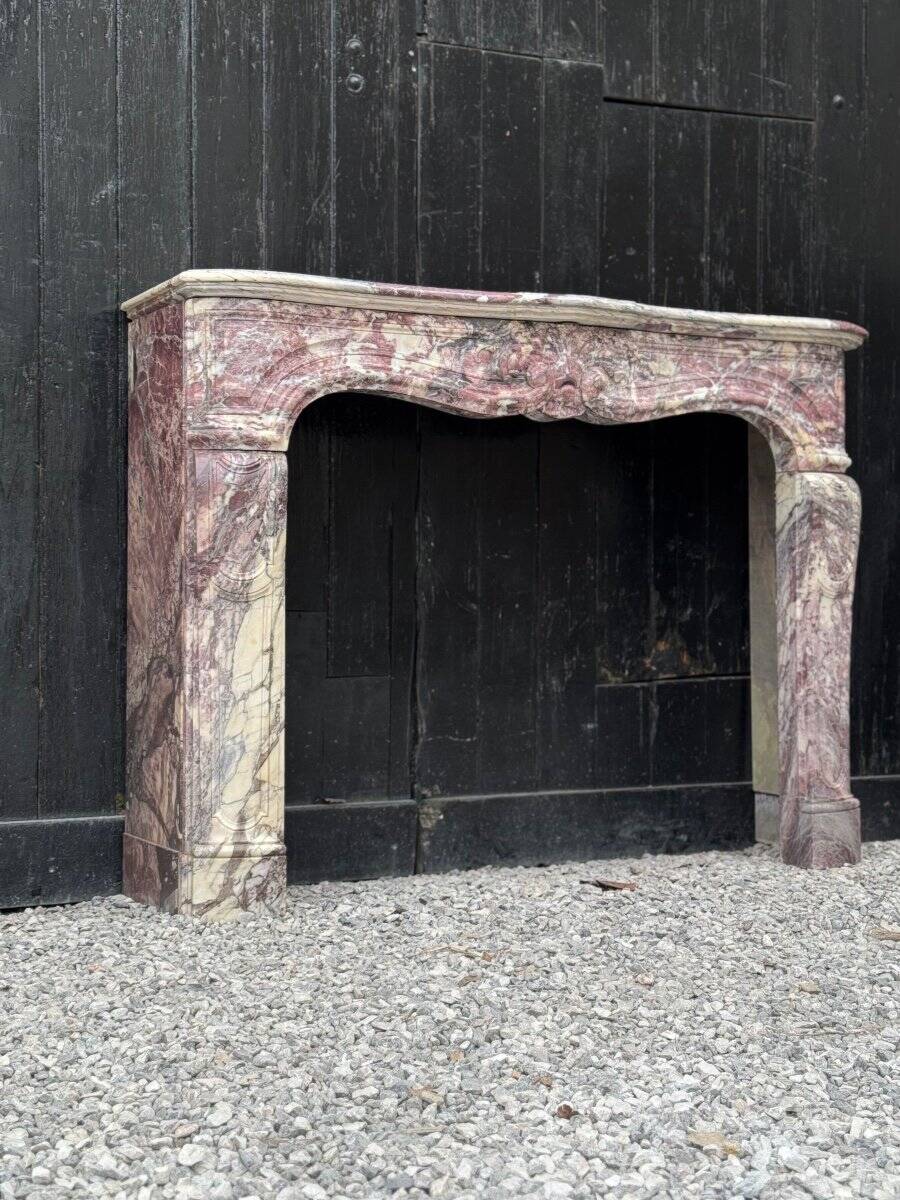 Regency Fireplace in Violet Breccia Marble, 18th Century