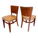 Set of 6 authentic Stella bistro chairs - Beech & Skai model