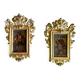 Pair of portraits of Italian bandits, oil on panels, gilded frames, circa 1880.