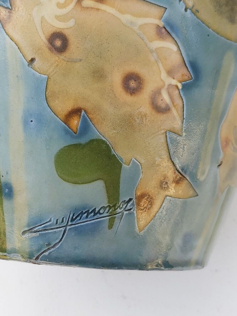 Vase Emile Simonod Savoie fish decorations