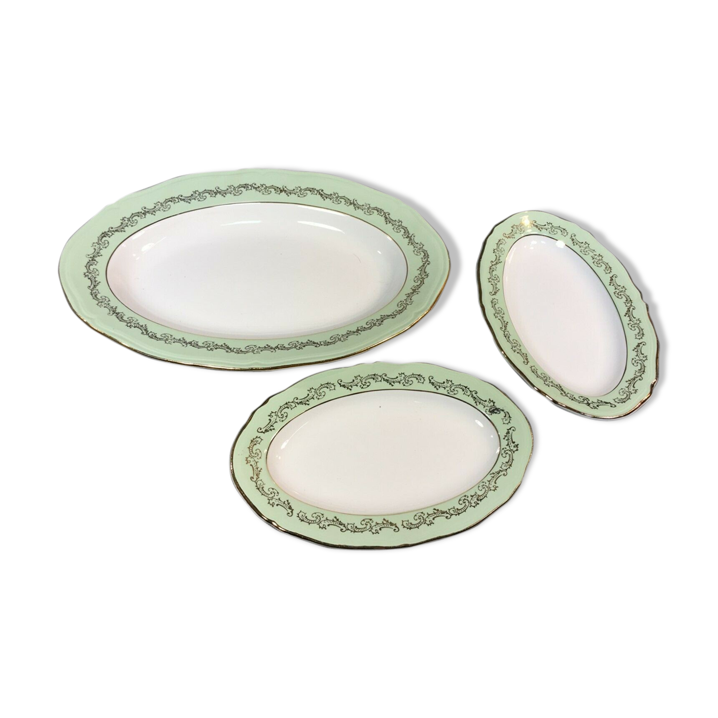 Lot 3 old table service dishes the vintage ceramic Almond from St Amand