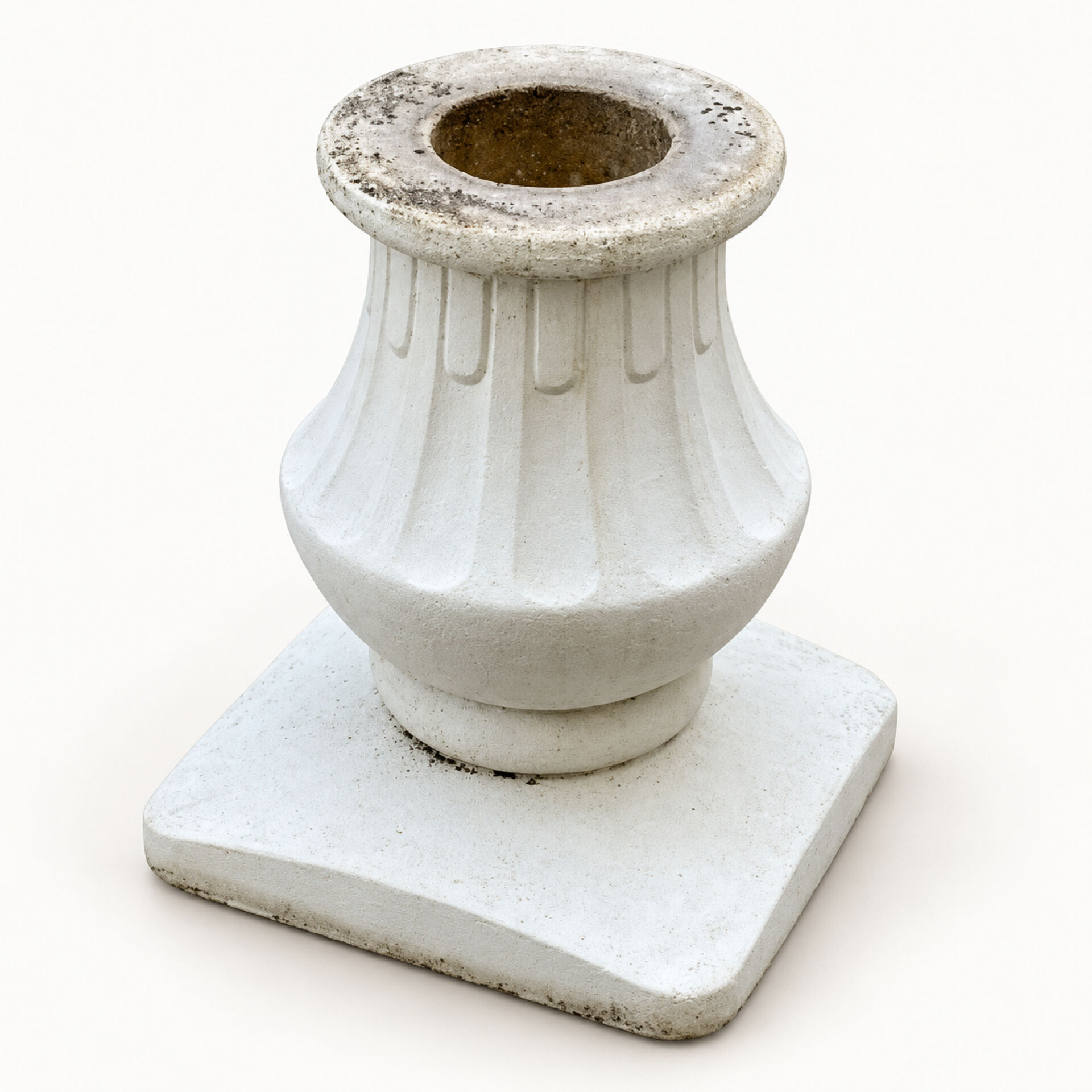 Pedestal planter in patinated stone – large garden bowl