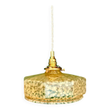 Vintage glass pendant light in yellow from Clichy