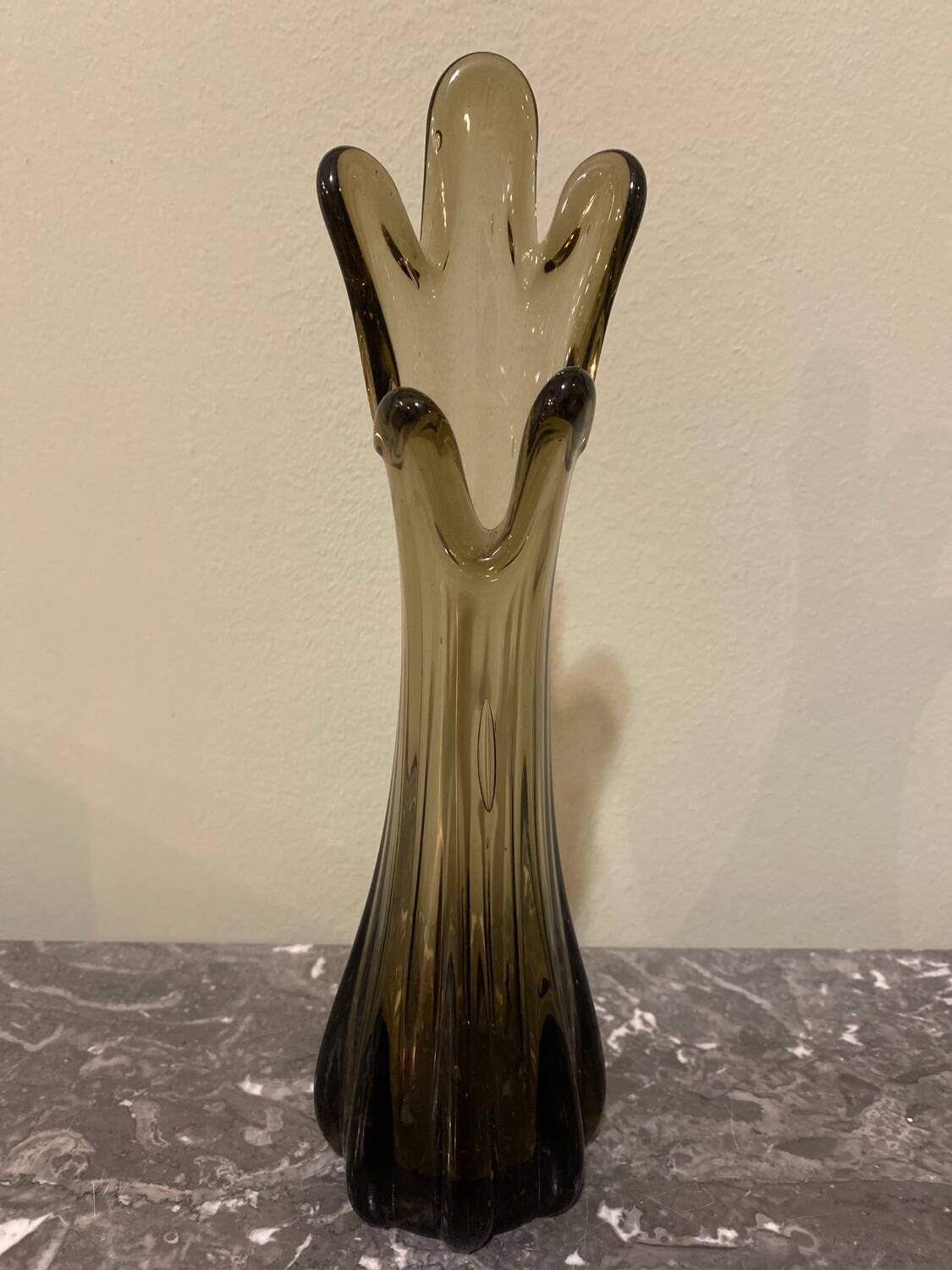 Vintage smoked glass vase