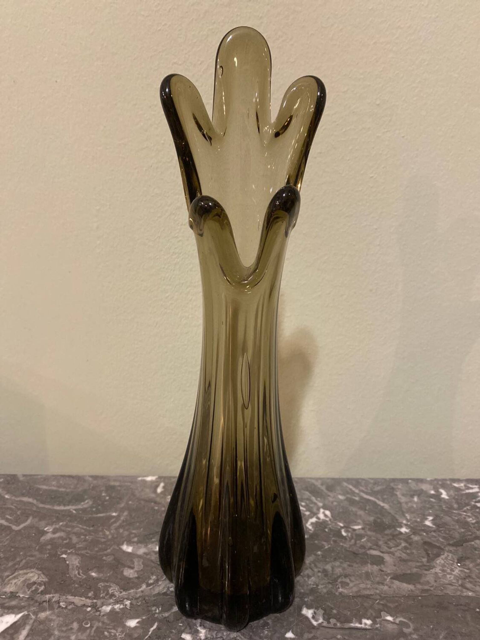Vintage smoked glass vase