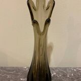 Vintage smoked glass vase
