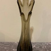 Vintage smoked glass vase