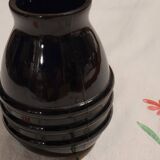 petit vase opaline noire - vintage