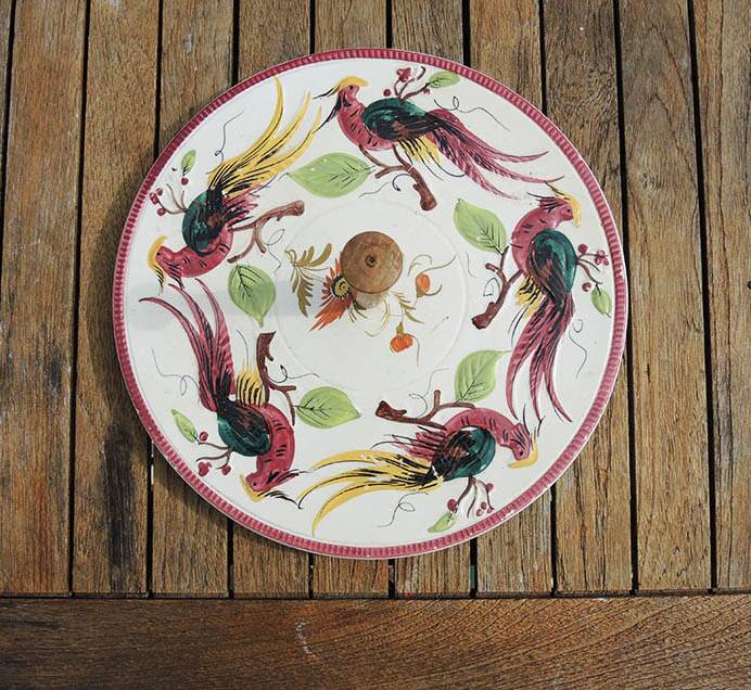 Old Italian Cheese Board Bird Decor