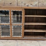 Antique Art Deco glass-fronted sideboard in Burmese teak