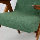 Fauteuil en tissu vert par Józef Chierowski, années 1970