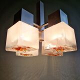Mazzega cubic chandelier, Space Age style, 70s