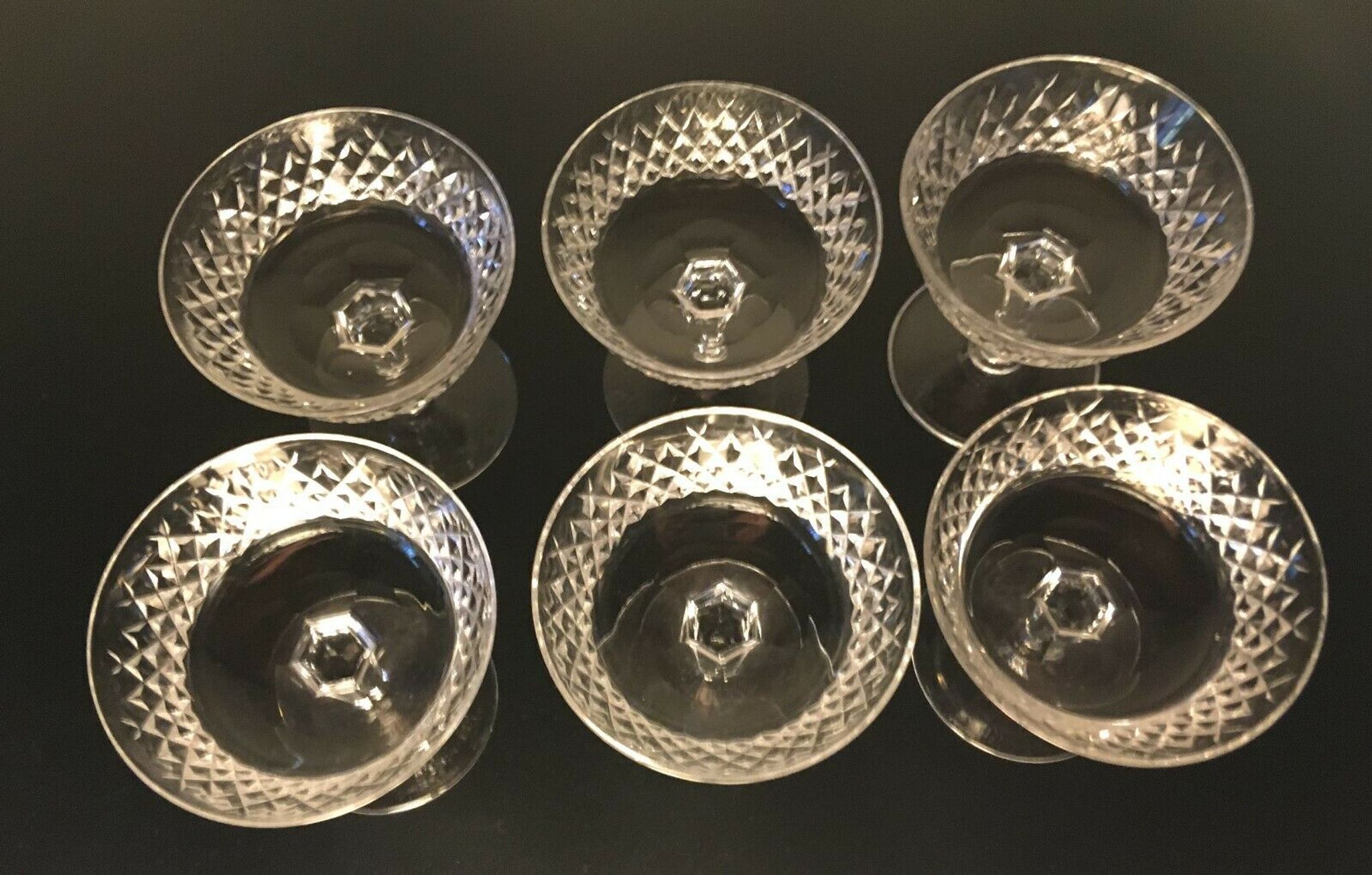 Lot of six glasses waterford crystal champagne alana pattern glasses crystal cup