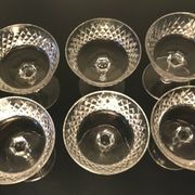 Lot of six glasses waterford crystal champagne alana pattern glasses crystal cup