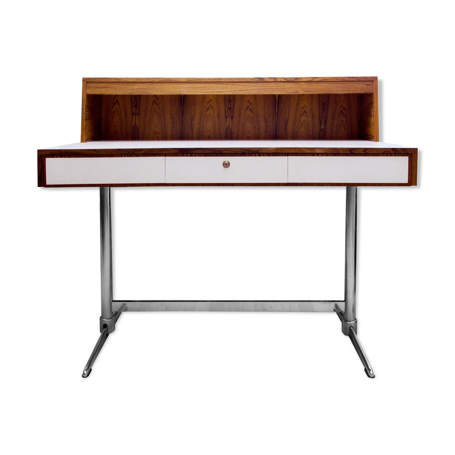 70s Desk in rosewood and chrome