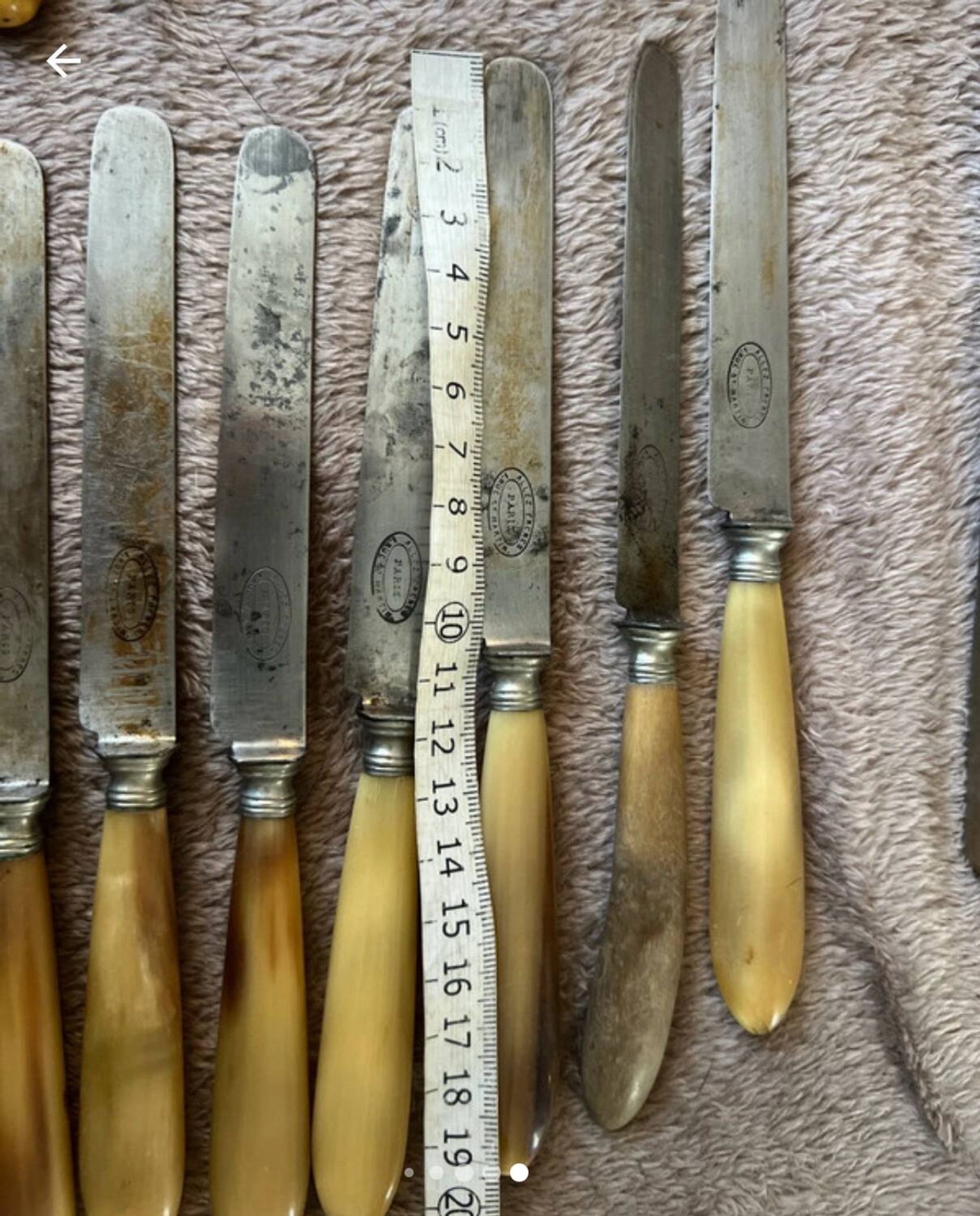 Silver-plated metal steel knives horn GO BROTHERS