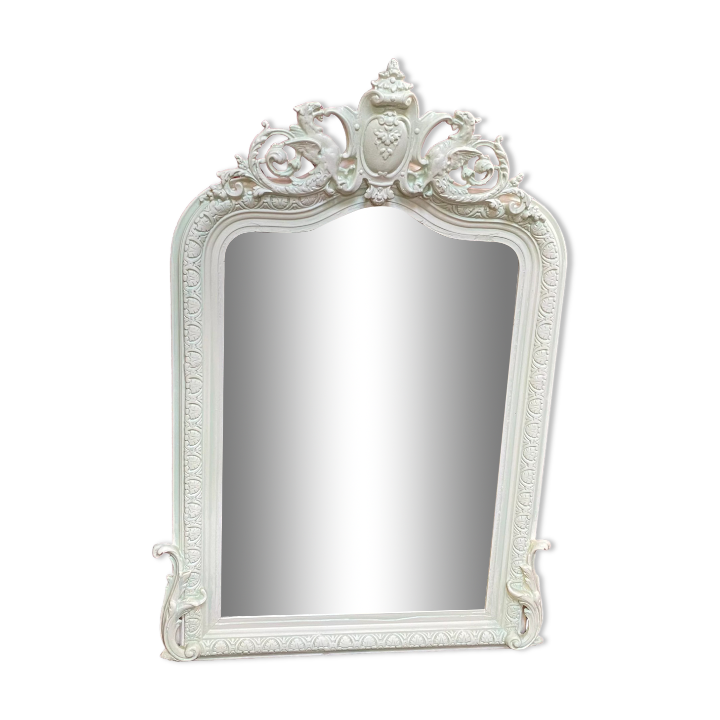 Mirror era Napoleon III, pediment and decorated frame