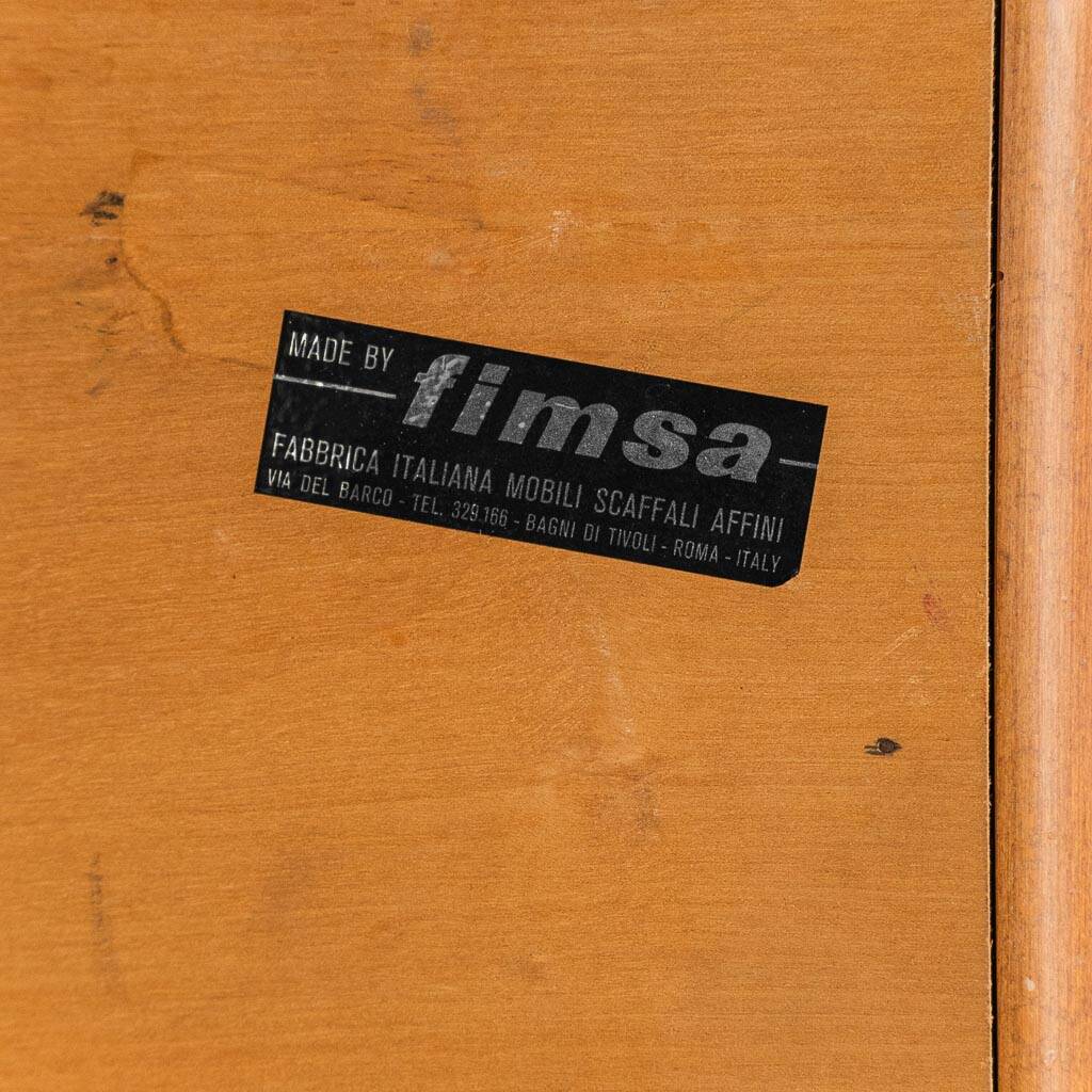 Table d'appoint FIMSA avec piédestal en métal, modernisme vintage des années 1960.