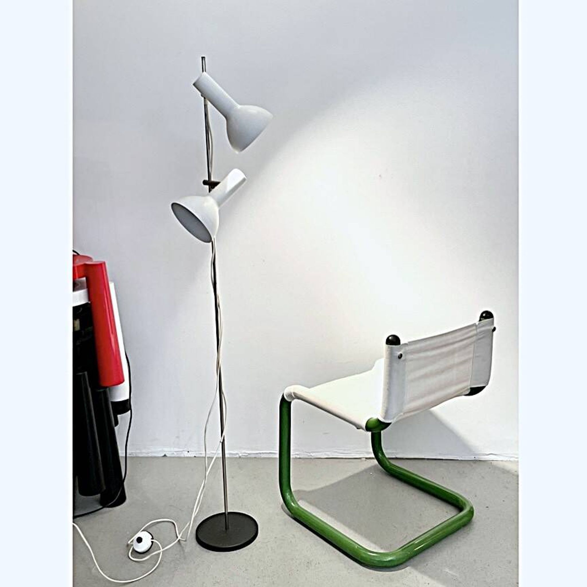 Lampadaire scandinave à 2 spots années 60