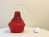 Red Opaline Glass Pendant Light 1970 Space Age Ceiling Lamp Free Form Orange