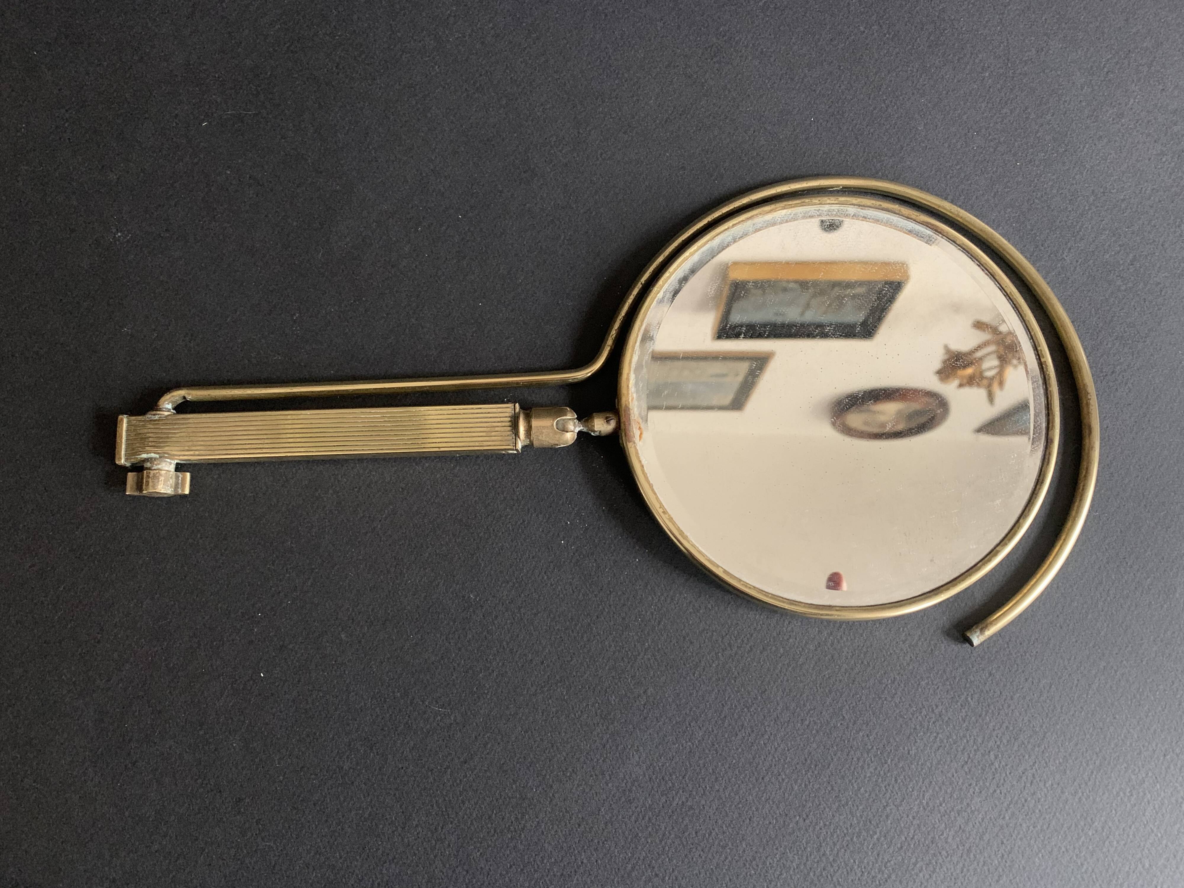 Adjustable table mirror in gilded brass, 1950, France