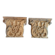 Paire d'anciennes frises en bois sculpté et doré