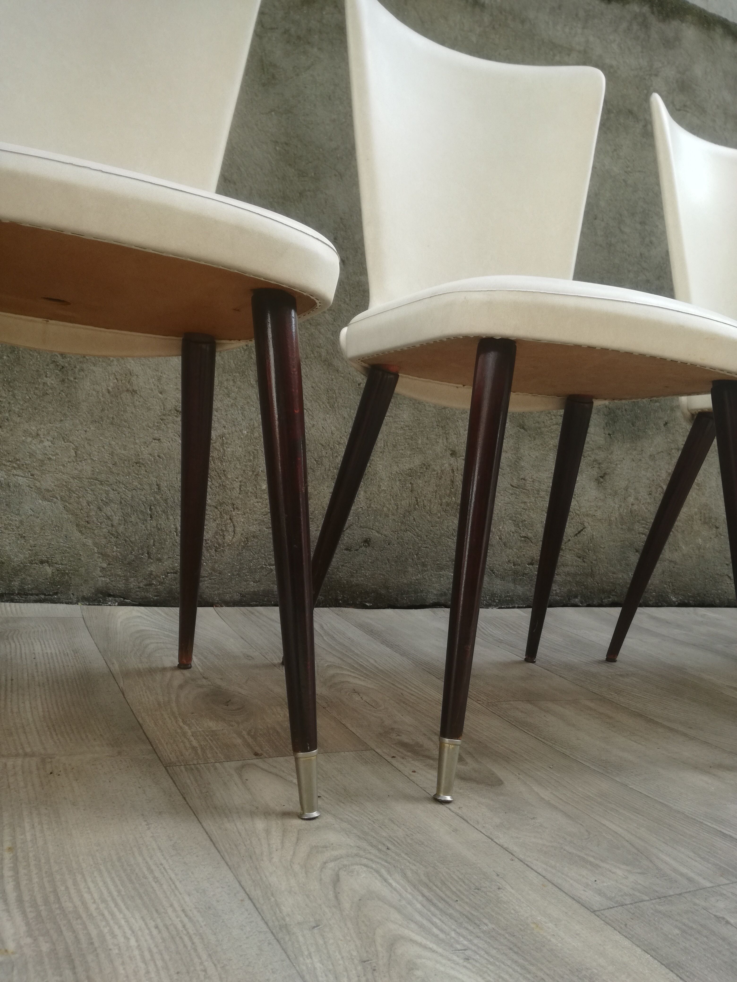 Lot de 6 chaises vintages pieds compas