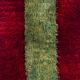 Vintage Filikli Tulu Runner Rug in Red and Green Mohair Angora Wool