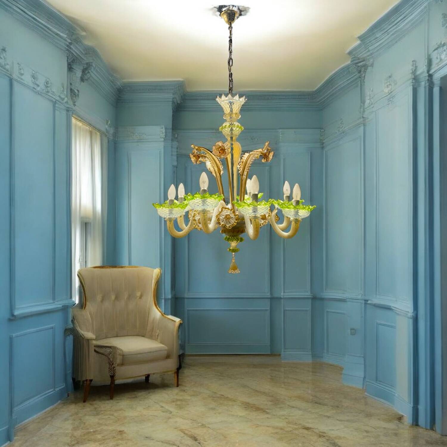 Venetian Murano Glass Chandelier 1960’s