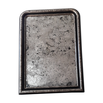 Silver and black mirror damaged mercury ice 87x121cm